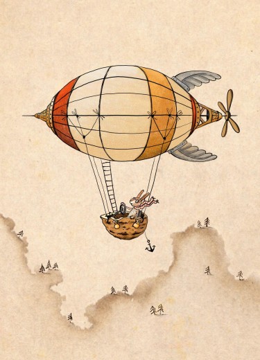 Hase mit Zeppelin