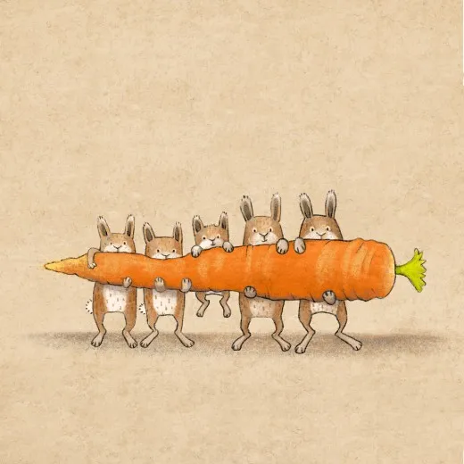 Kaninchen mit Möhre