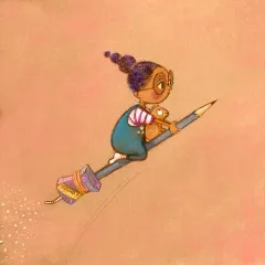 Mädchen mit Bleistift