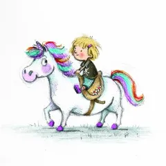 Kind auf Einhorn Pony